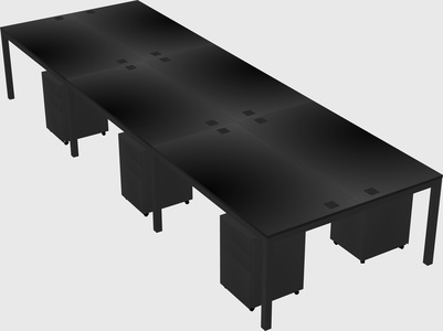 Shared rectangular desk
