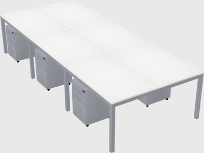 Shared rectangular desk
