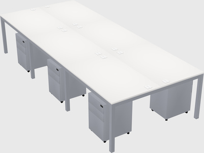 Shared rectangular desk