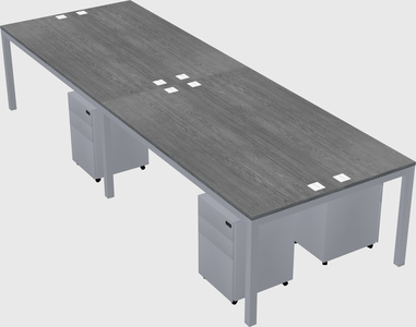 Shared rectangular desk