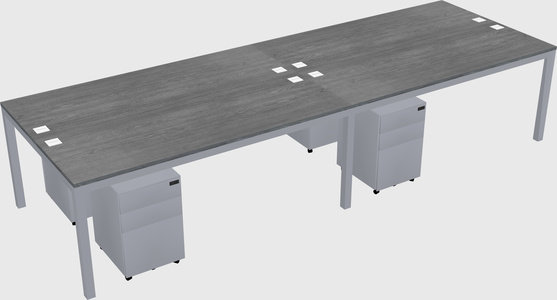 Shared rectangular desk