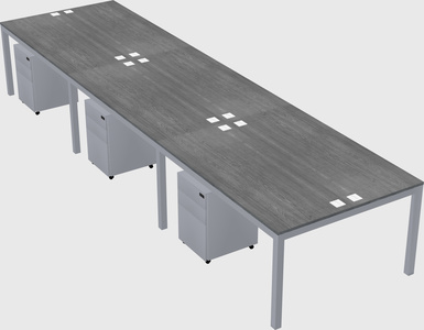 Shared rectangular desk