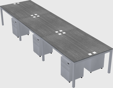Shared rectangular desk