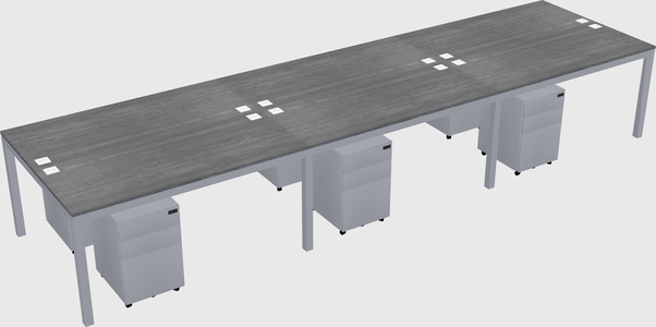 Shared rectangular desk