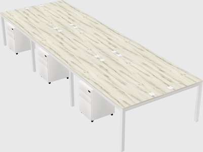 Shared rectangular desk