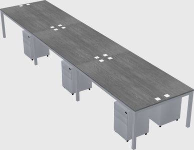 Shared rectangular desk