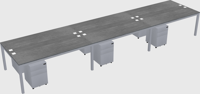 Shared rectangular desk