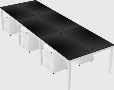 Shared rectangular desk