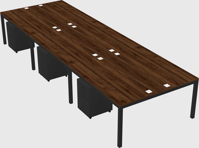 Shared rectangular desk