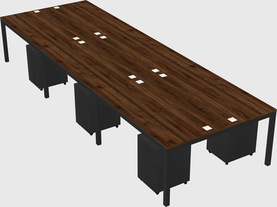 Shared rectangular desk