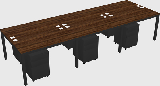Shared rectangular desk