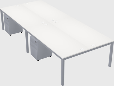 Shared rectangular desk