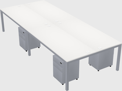 Shared rectangular desk