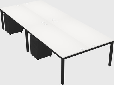 Shared rectangular desk