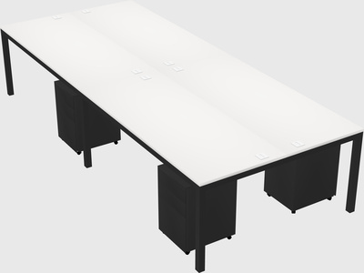 Shared rectangular desk