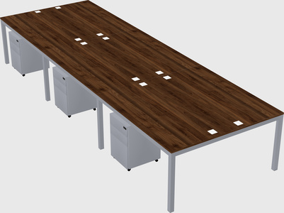 Shared rectangular desk