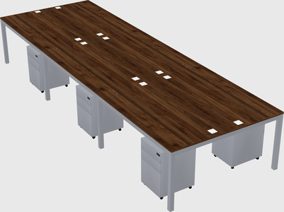 Shared rectangular desk