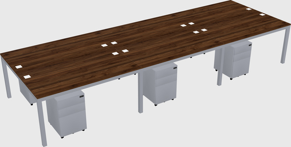 Shared rectangular desk