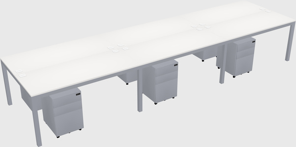 Shared rectangular desk