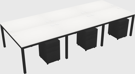Shared rectangular desk