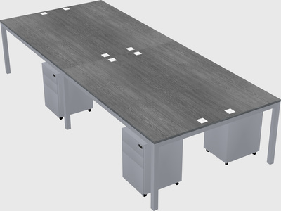 Shared rectangular desk