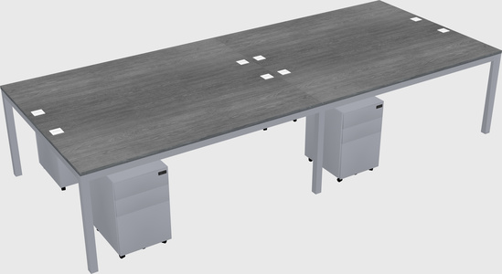 Shared rectangular desk