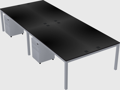 Shared rectangular desk