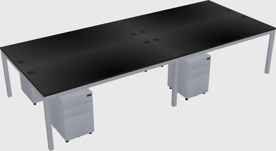 Shared rectangular desk