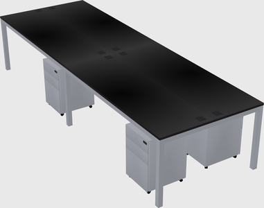 Shared rectangular desk