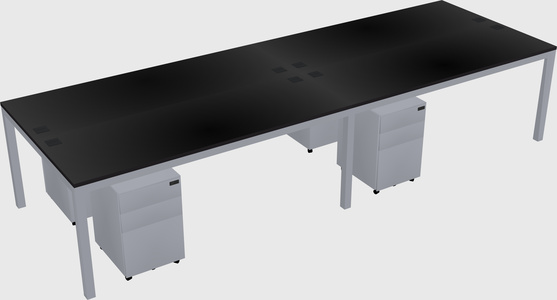 Shared rectangular desk
