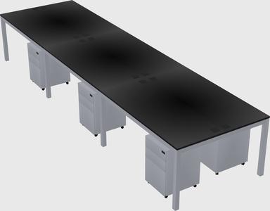 Shared rectangular desk