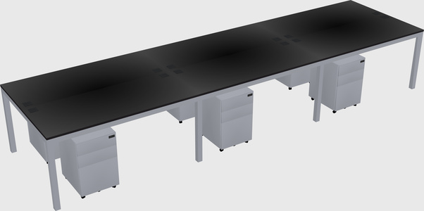 Shared rectangular desk