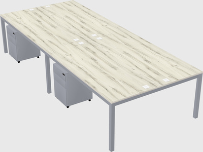 Shared rectangular desk