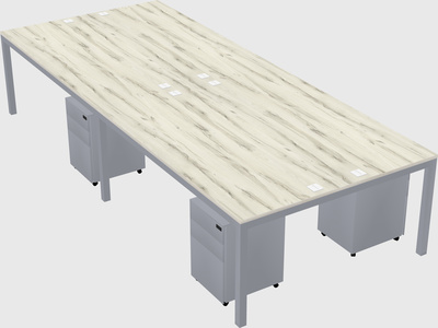 Shared rectangular desk