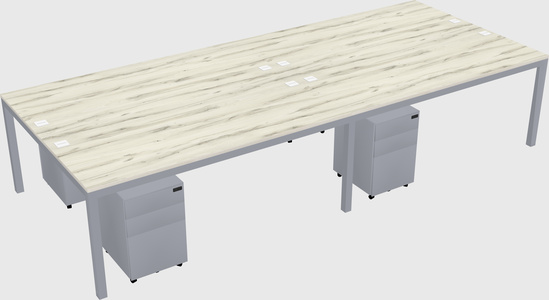 Shared rectangular desk