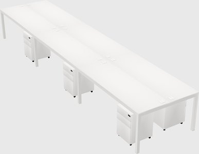 Shared rectangular desk