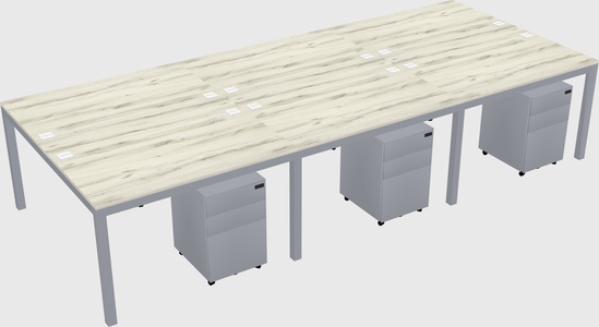 Shared rectangular desk