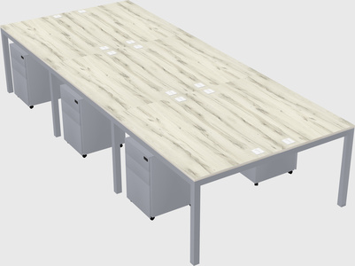 Shared rectangular desk