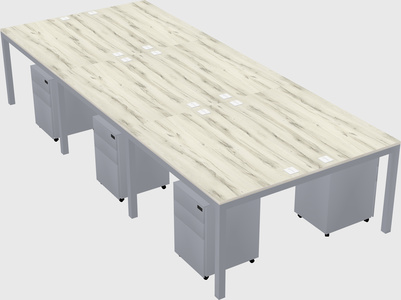 Shared rectangular desk