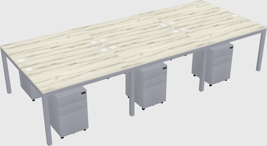 Shared rectangular desk