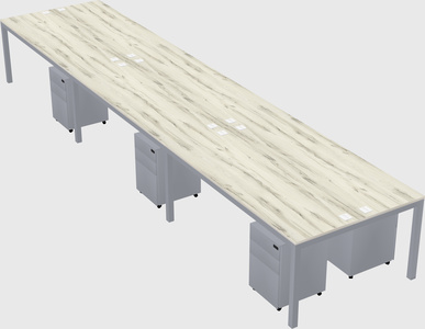 Shared rectangular desk