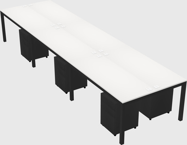 Shared rectangular desk
