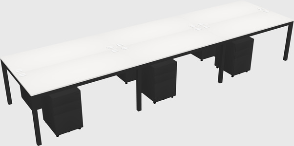 Shared rectangular desk