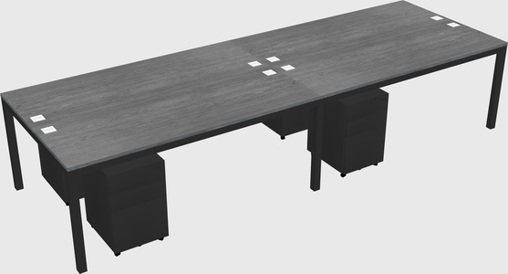 Shared rectangular desk