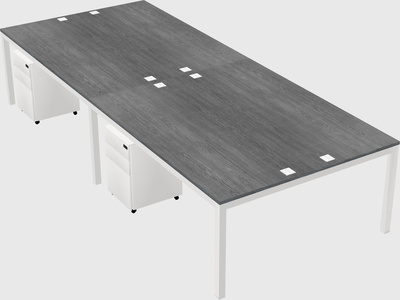 Shared rectangular desk