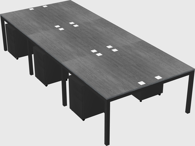 Shared rectangular desk
