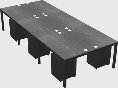 Shared rectangular desk