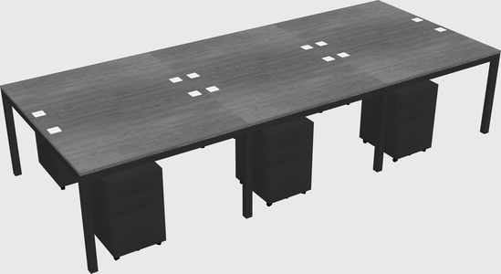 Shared rectangular desk