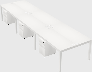 Shared rectangular desk