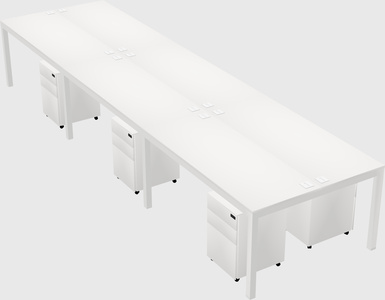 Shared rectangular desk
